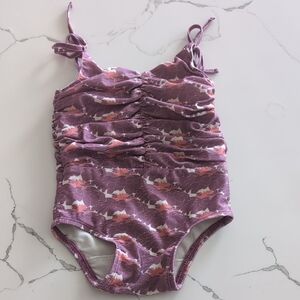 Kate Quinn Purple Floral Ruched Swimsuit